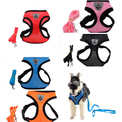 Breathable Sandwich Mesh Dog Harness, Vest-Style Chest Harness in 7 Colors