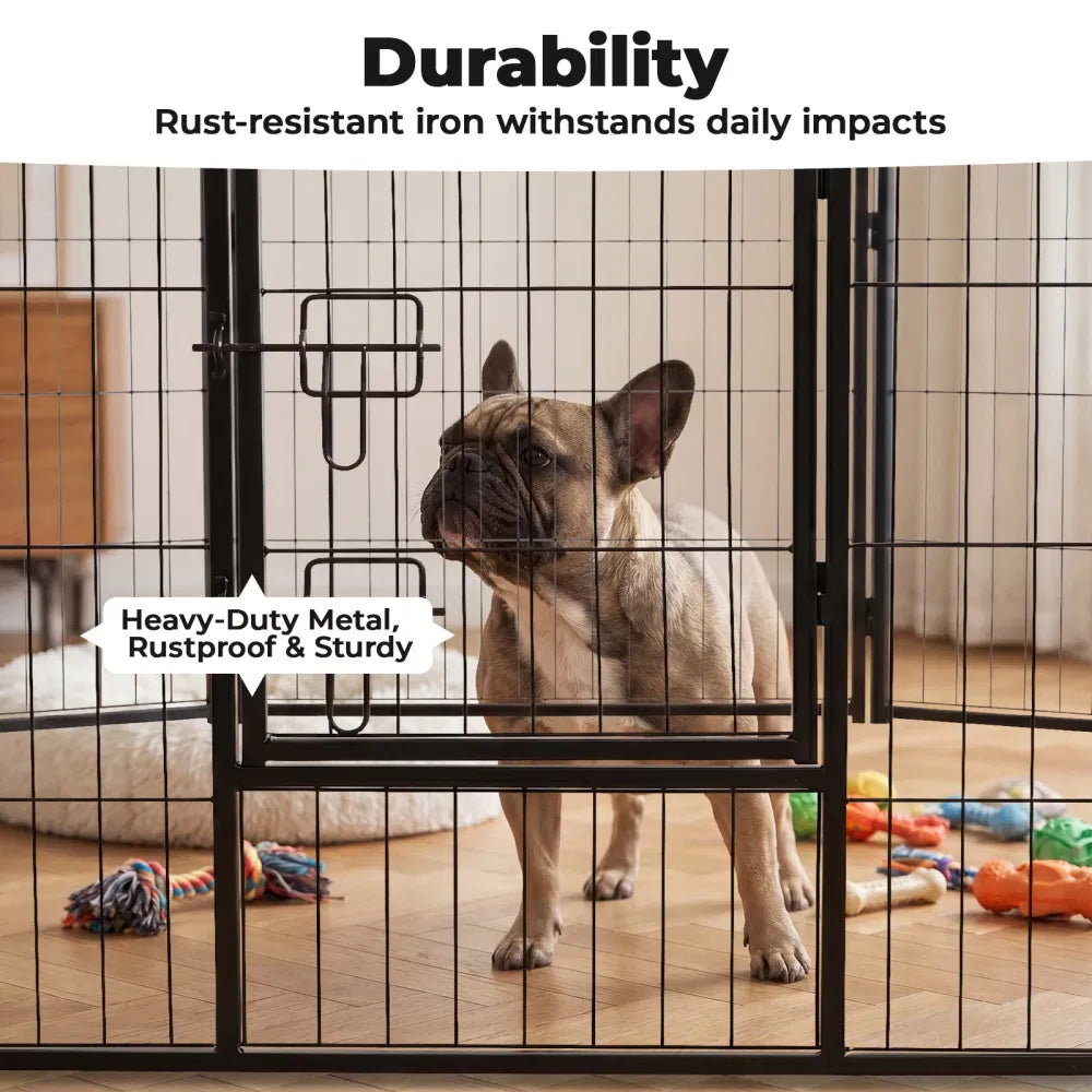 Metal Dog Exercise Pen with Door – Indoor &amp; Outdoor Playpen for Puppies, Medium &amp; Large Dogs – view 4