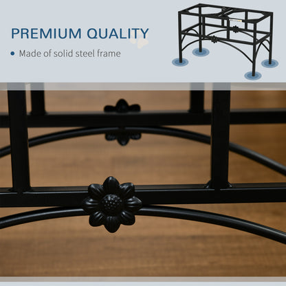 Elevated Double Dog Bowl Stand, Iron Frame with 2 Stainless Steel Bowls, 14 in Black and Silver – view 5