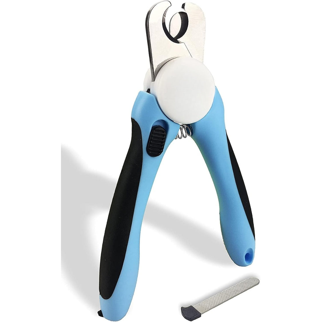 Heavy-Duty Dog Nail Clippers for Medium &amp; Large Dogs with Safety Stop and Built-In Nail File, Blue