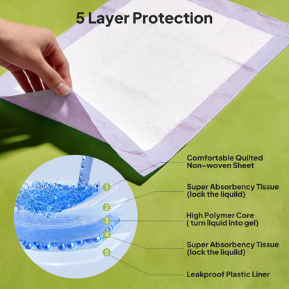 Lavender Scented Dog Training Pads – Leak-Proof Puppy Pee Pads – view 9