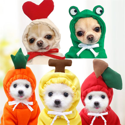Cute Fruit Fleece Dog Hoodie – Warm Winter Outfit for Small Dogs – view 5