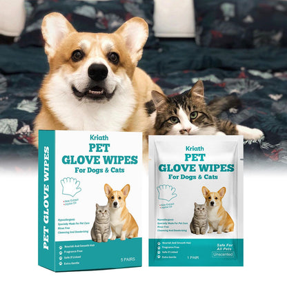 Disposable Pet Glove Wipes – 5 Pre-Moistened Grooming Gloves for Coat &amp; Paws – view 5