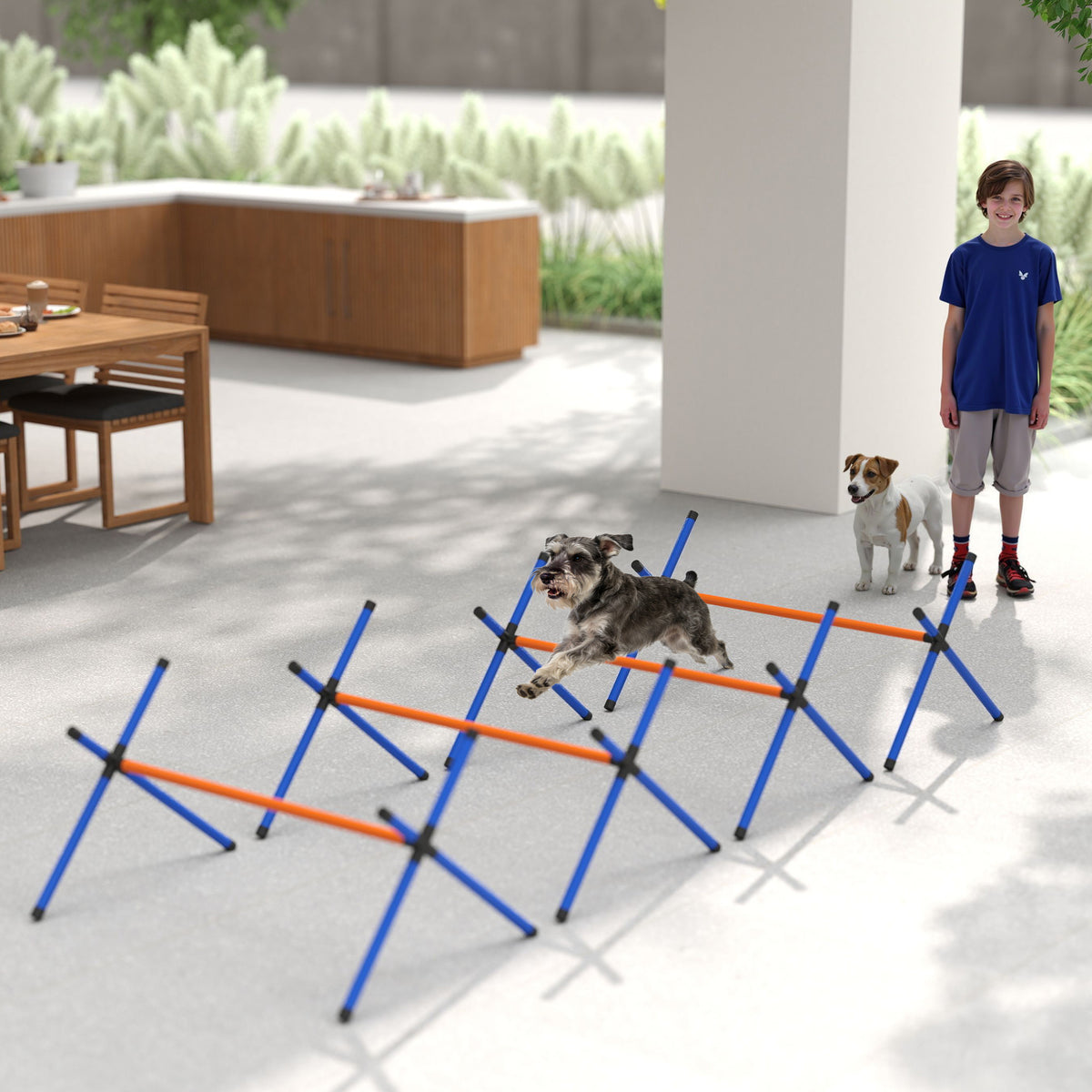 Dog Agility Hurdle Set – 4 Jumps with 3 Adjustable Heights and Carry Bag, Orange – view 8