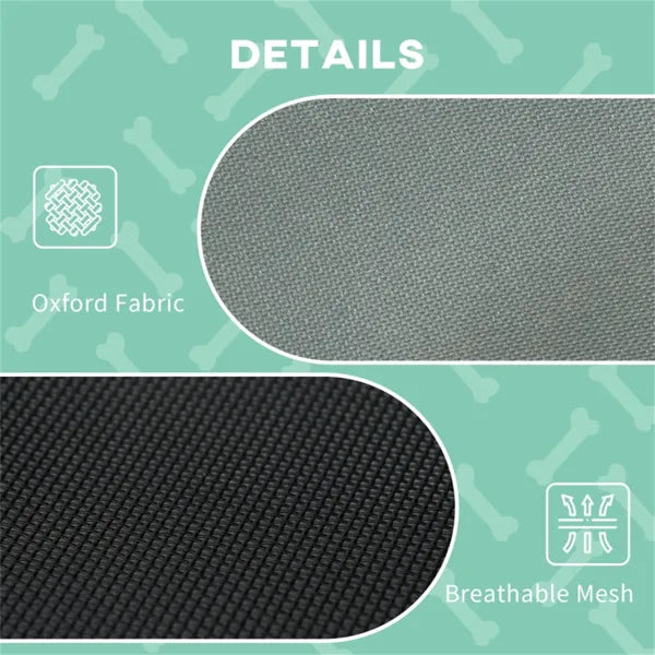 Elevated Dog Cot Bed with Canopy – Breathable Mesh, Steel Frame, Foldable with Travel Bag, Grey/Black – view 7
