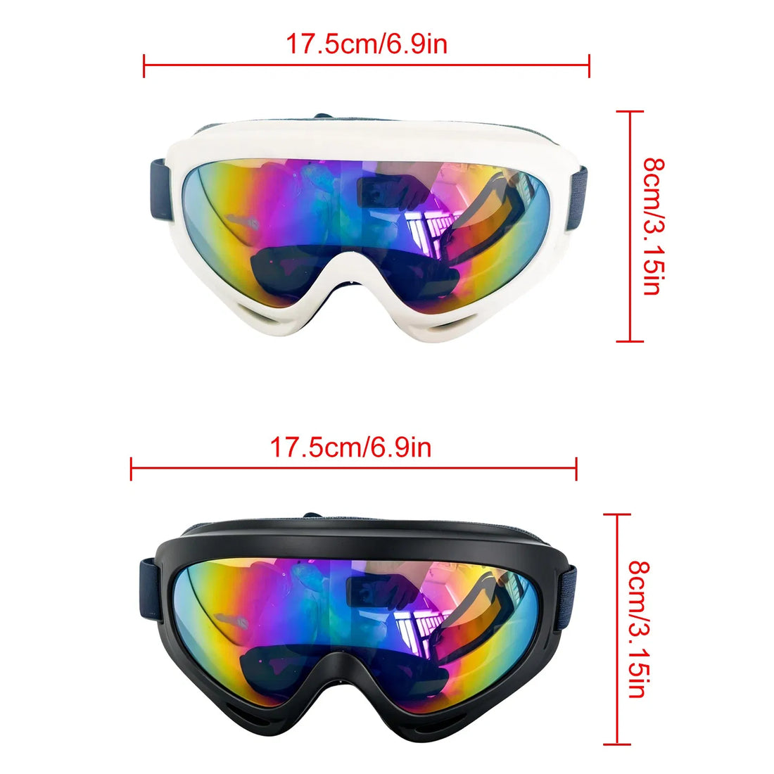 Dog Goggles 2-Pack, White &amp; Black – Adjustable Wraparound Eyewear for Medium &amp; Large Dogs – view 2
