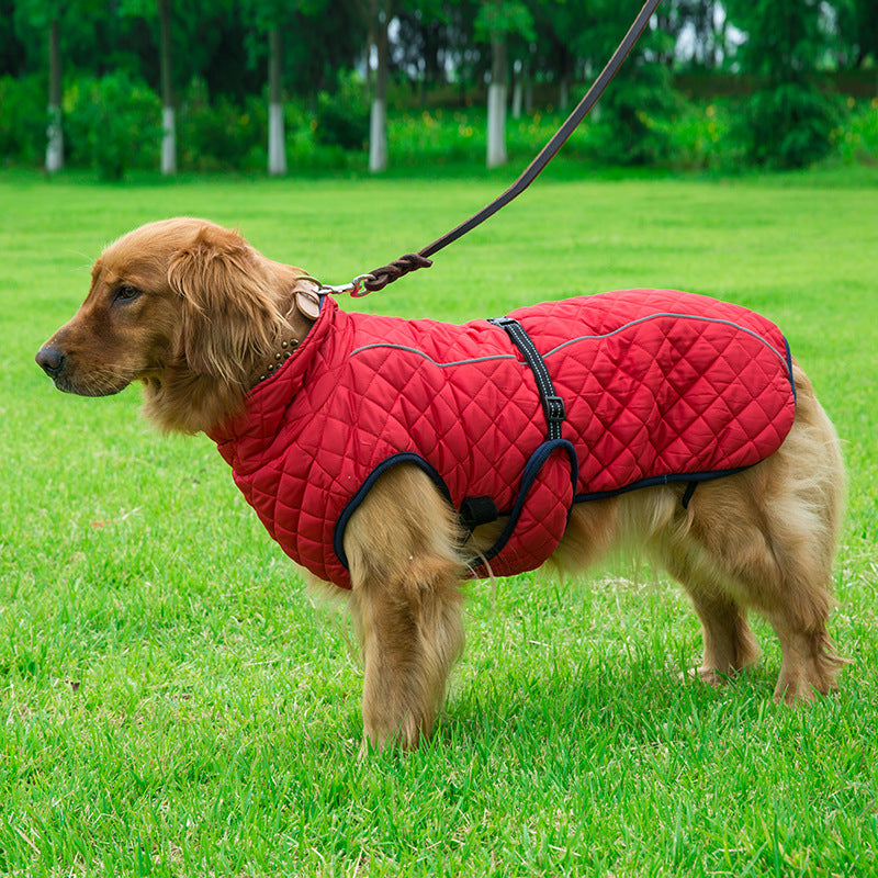 Adjustable Padded Dog Jacket – Warm Cotton Winter Coat