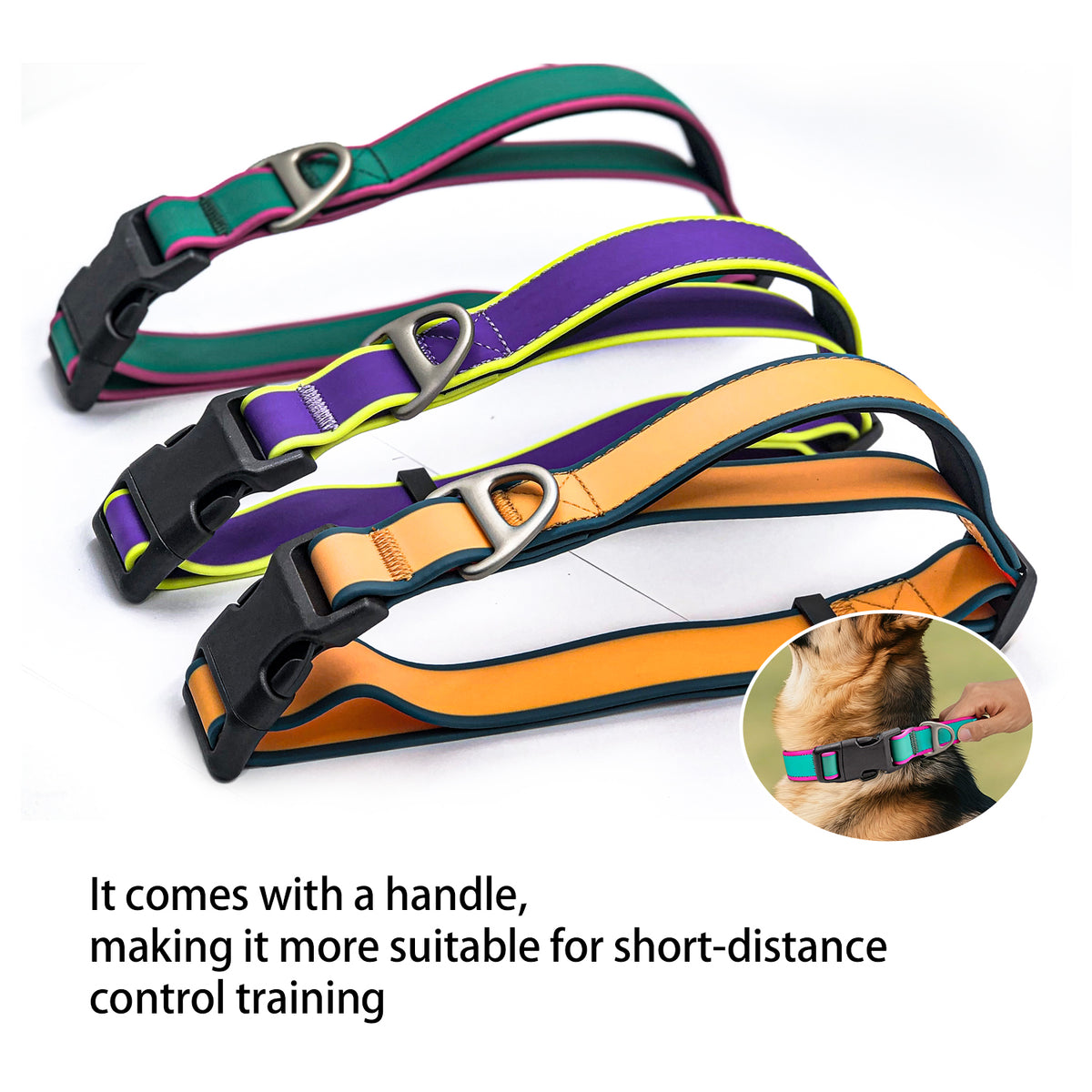 Tactical Dog Collar for Working Dogs – Waterproof, Wear-Resistant, Green, Purple or Orange, 3 Sizes – view 2