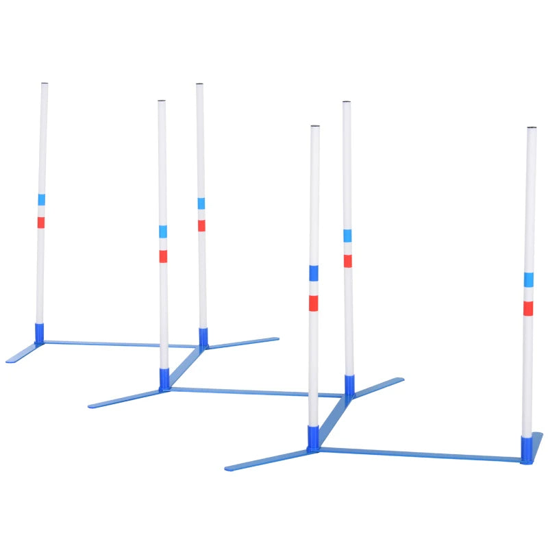Dog Agility Weave Pole Set – 6 Adjustable Poles with Oxford Carry Bag, White – view 4