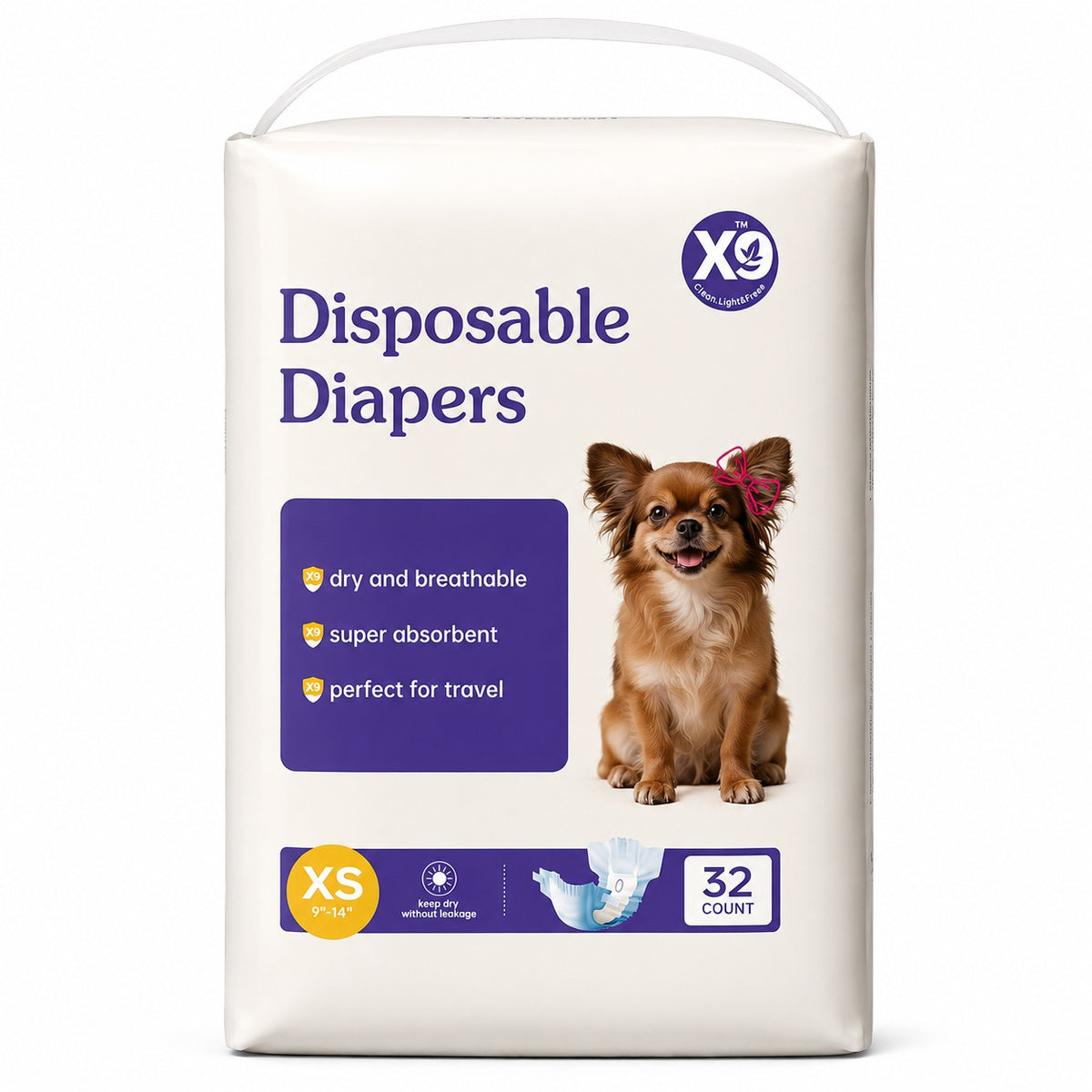 Disposable Female Dog Diapers – Super Absorbent, Leak-Proof with Tail Hole, XS–L