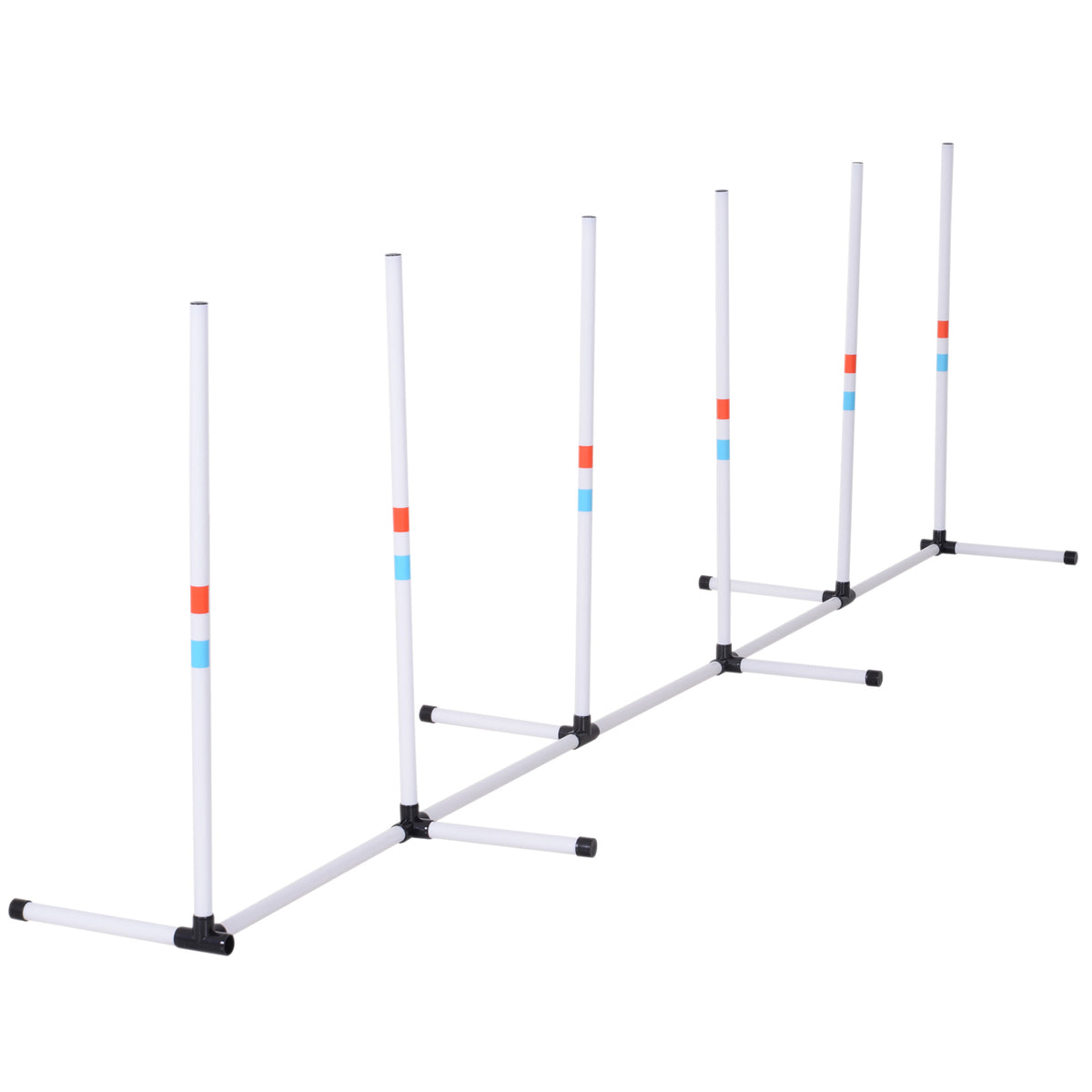 Dog Agility Weave Poles – 6-Pole Set, 129 in Course with Storage Bag, White – view 9