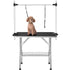 36 Inch Folding Pet Grooming Table with Adjustable Arm & Storage Basket, Black
