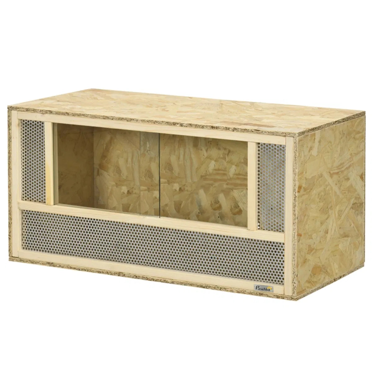 Wooden Reptile Terrarium with Glass Sliding Doors &amp; Mesh Vents, 31.5 in Natural Wood – view 3