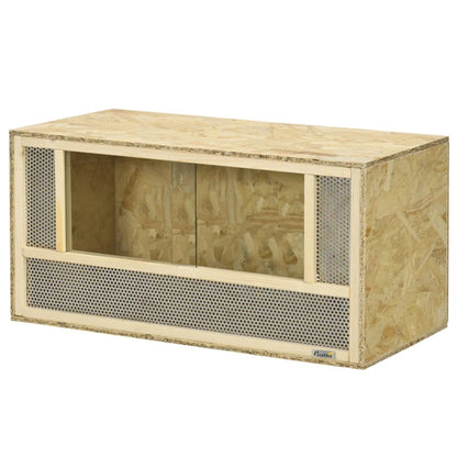 Wooden Reptile Terrarium with Glass Sliding Doors &amp; Mesh Vents, 31.5 in Natural Wood – view 3