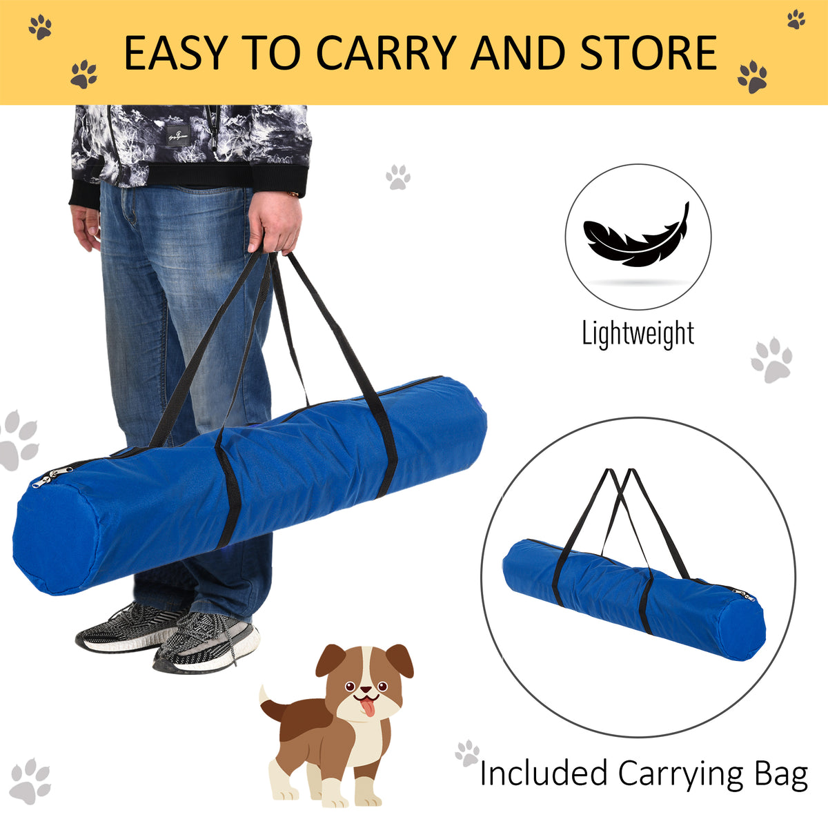 4-Piece Dog Agility Starter Kit – Adjustable Height Jump Bars with Carry Bag, Blue – view 6
