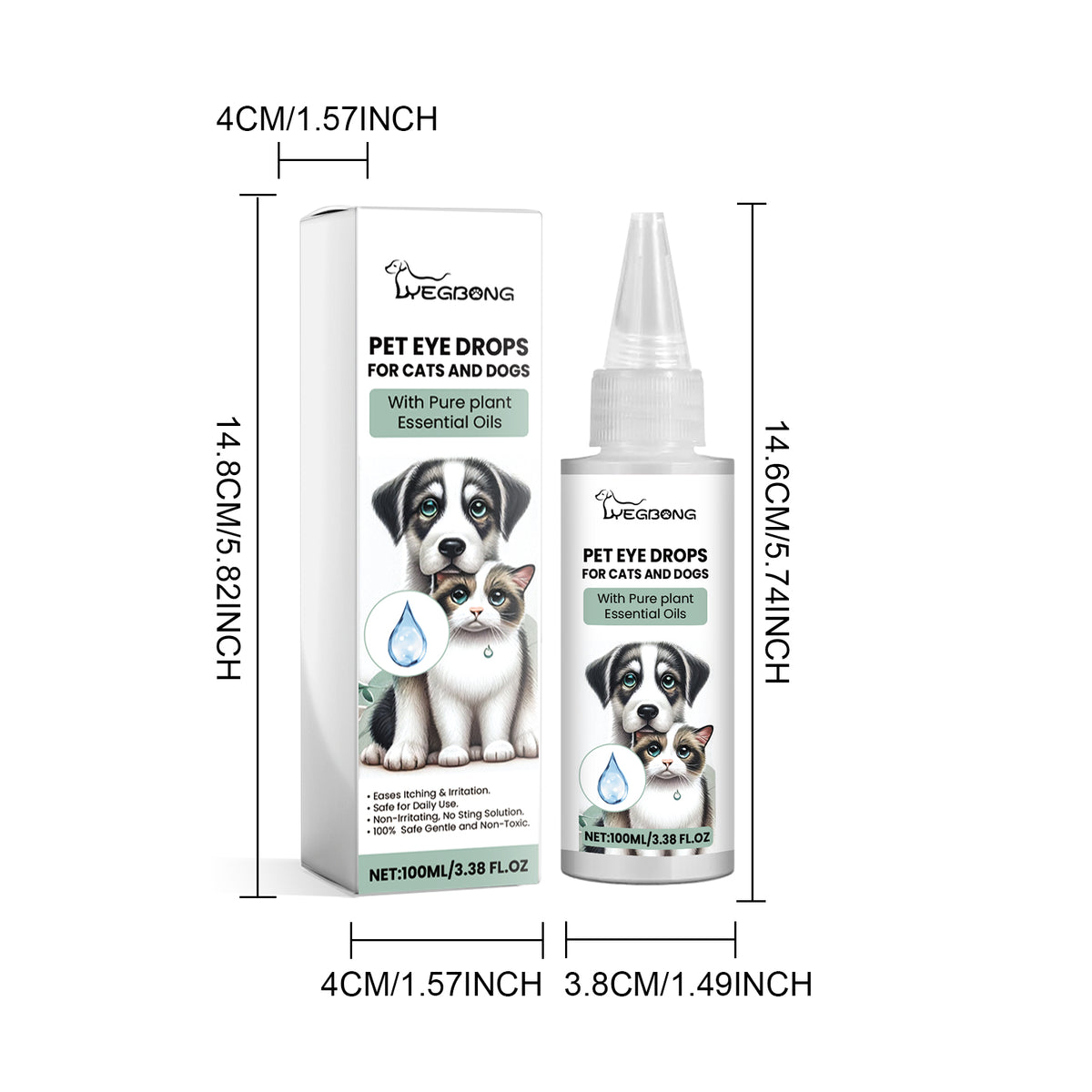 Pet Eye Cleaner Drops for Dogs and Cats – Honeysuckle Oil and Blueberry Extract, 100 ml – view 10