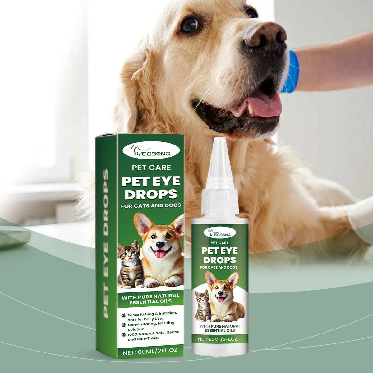 Pet Eye Cleaning Drops for Dogs and Cats – 2 fl oz (60 ml) Dropper Bottle – view 2