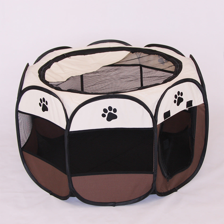 Foldable Pet Playpen – Portable Octagonal Dog &amp; Cat Kennel