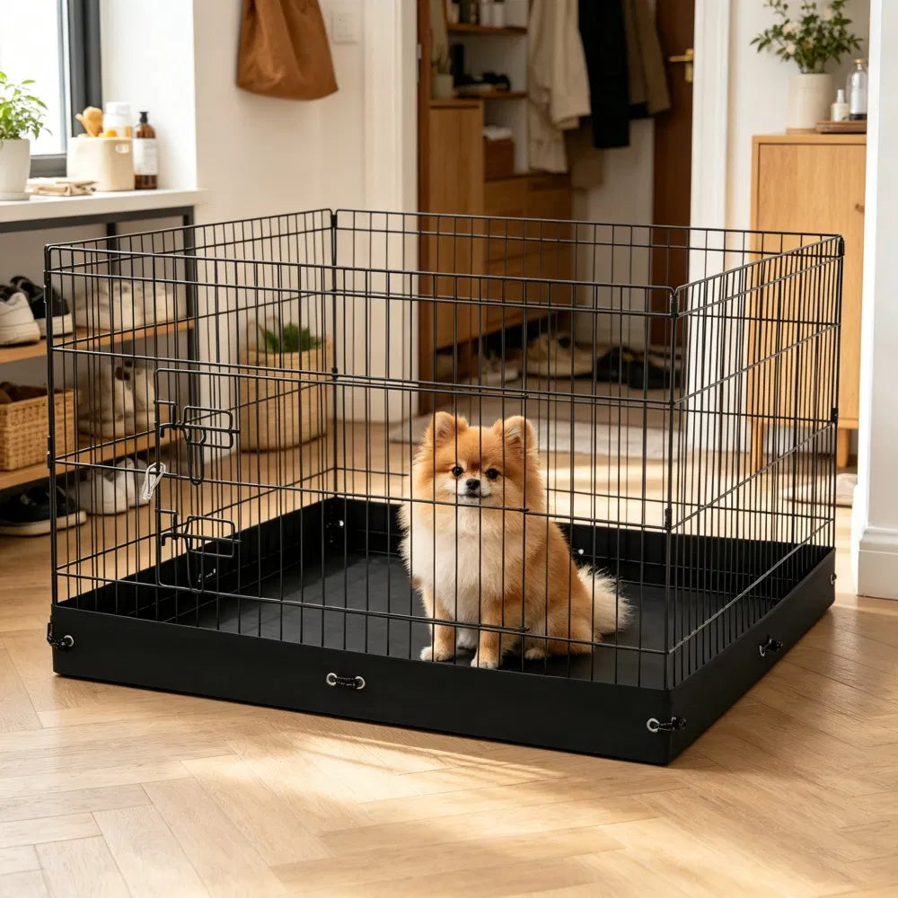 4-Panel Square Dog Playpen with Floor Mat – 36 x 36 x 24 in – view 5