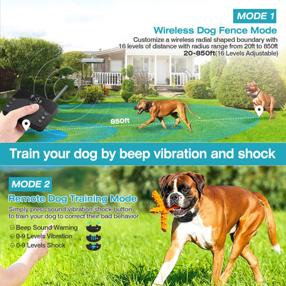 2-in-1 Wireless Dog Fence &amp; Training Collar – 20–850 ft, IPX6, 1 or 2 Collars – view 7