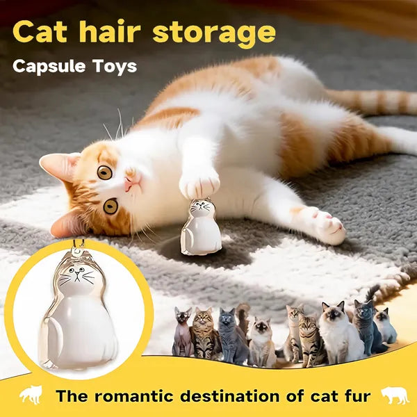 6-Piece Cat Hair Memorial Pendant Set – Pet Fur Keepsake Capsules, Wear as Necklace or Keychain – view 4