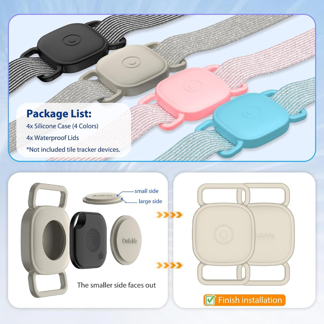 Waterproof Silicone Tracker Holder for Dog &amp; Cat Collars – 2-Pack Case for Square Bluetooth Trackers – view 3
