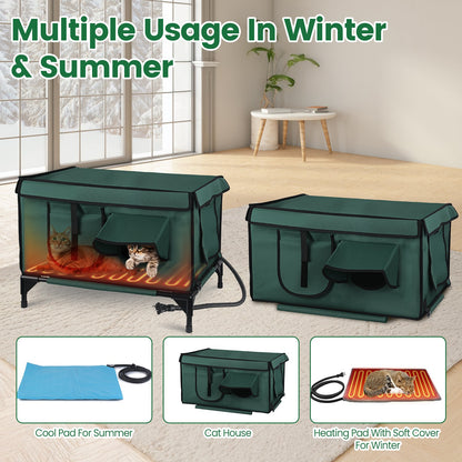 Heated Outdoor Cat House – Waterproof Insulated Cat Shelter with Heating Pad for Winter – view 8