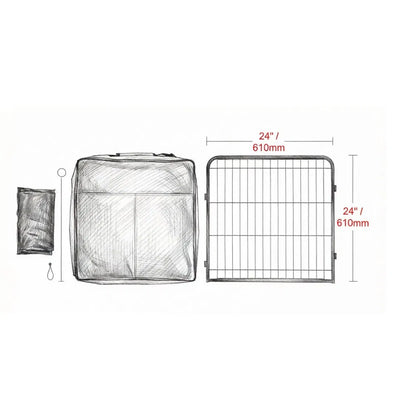 8-Panel Octagon Dog Playpen with Floor Mat – 24 in High, Metal Frame – view 2