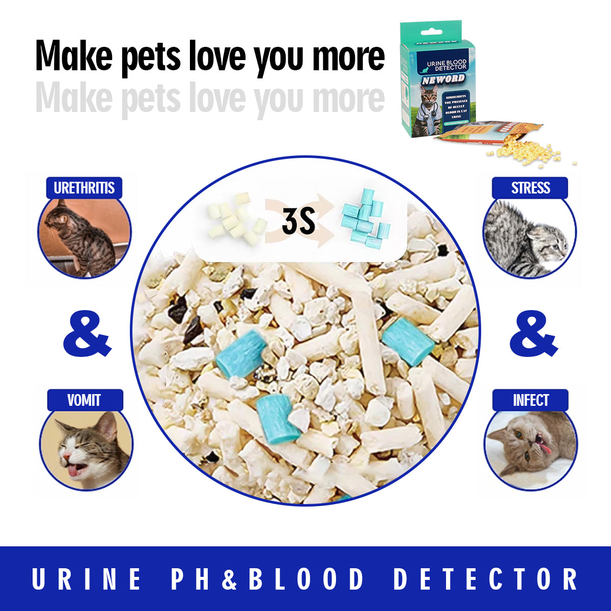 Cat Litter Health Check Granules – Color-Changing Indicator, 5-Piece Set – view 3