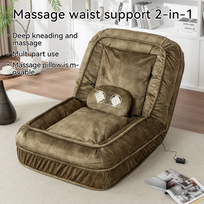 Human Dog Bed for Adults and Pets – 5-Position Adjustable Backrest, Velvet Floor Sofa, Green – view 3