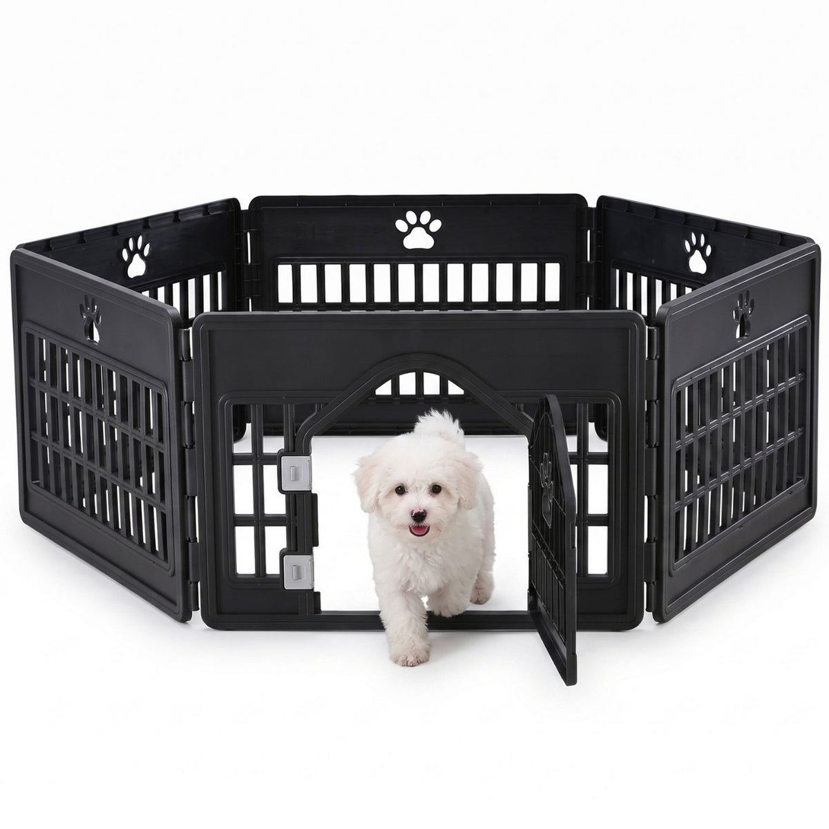 Modular Plastic Pet Playpen – 4, 6 or 8 Panels with Lockable Door &amp; Anti-Slip Mat – view 3