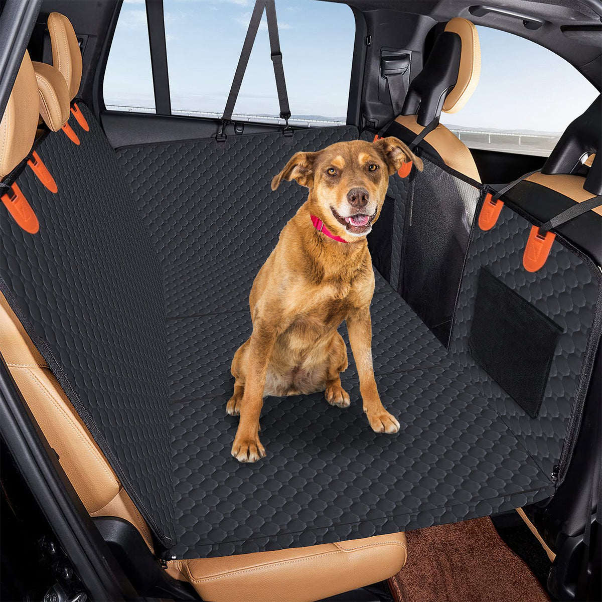 Dog Back Seat Cover with Hard Bottom &amp; Mesh Window – Waterproof Seat Extender for Cars &amp; SUVs – view 10