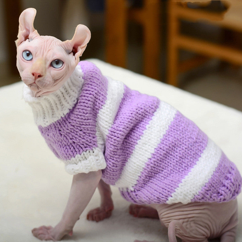 Warm Knit Sweater for Hairless Cats (Sphynx Cat Clothes) – view 5