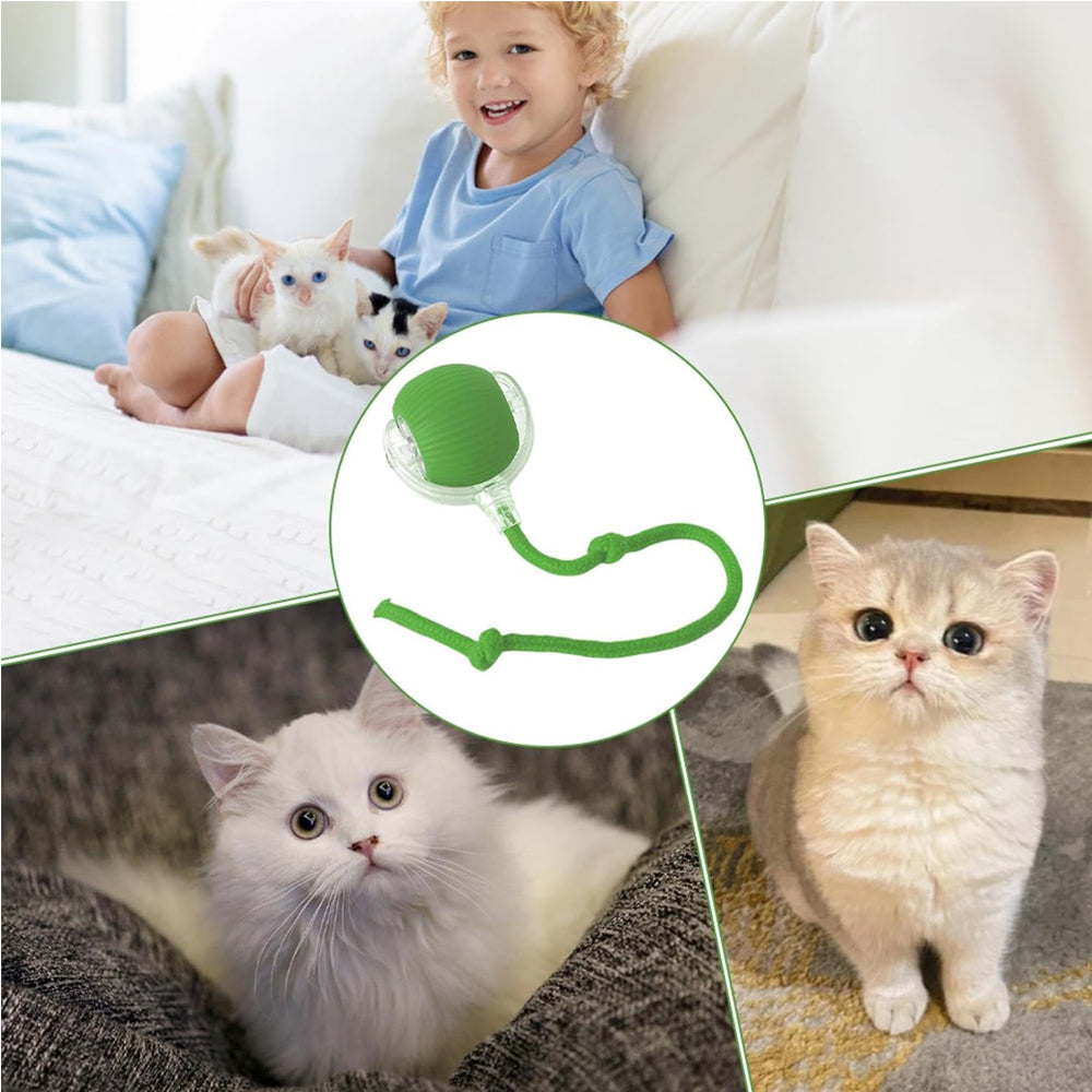 Electric Rolling Ball Toy for Cats and Dogs with Lights and Touch Activation – Green, Gray or Red – view 4