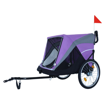 2-in-1 Dog Bike Trailer and Push Cart – Quick-Release Wheels, Holds Up to 100 lbs, Purple and Black – view 8