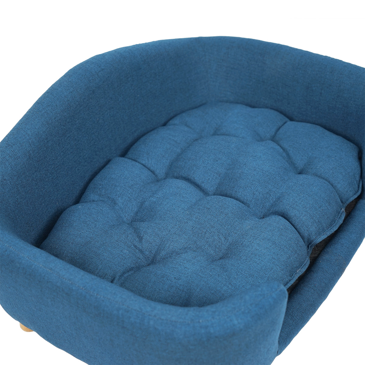 Elevated Dog Bed for Small Dogs – Fabric Couch, Rubber Wood Legs, Supportive Foam, Navy Blue – view 8