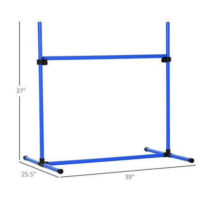 4-Piece Dog Agility Jump Set with Height-Adjustable Bars and Carry Bag, Blue – view 6