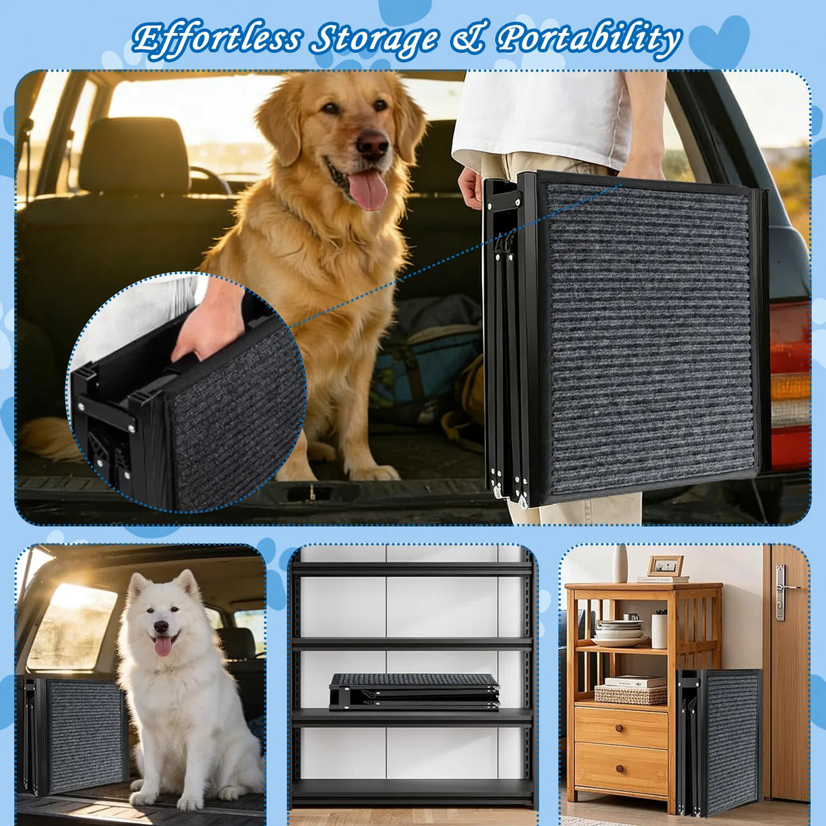 Folding Dog Ramp for Car, SUV &amp; Truck – 71 in Long, 19 in Wide, Non-Slip Surface – view 4