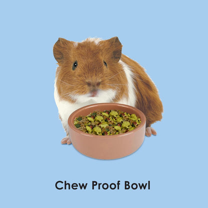 Heavyweight Stoneware Hamster Food &amp; Water Dish, Tip-Resistant Small Pet Bowl, Brown – view 4