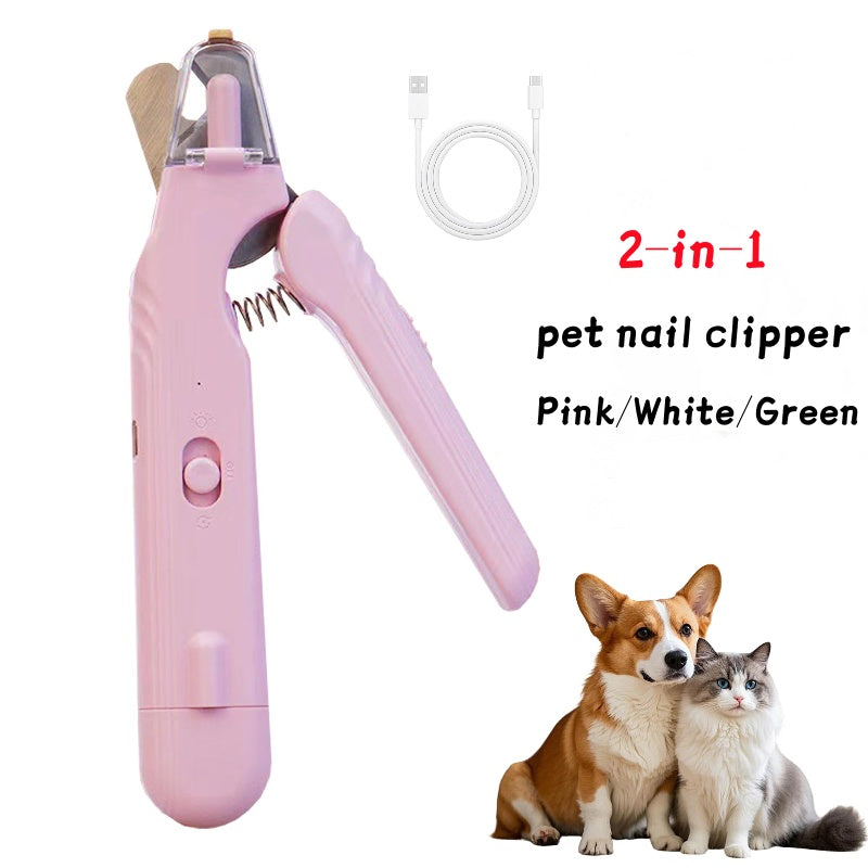 2-in-1 Pet Nail Clipper and Grinder with Dual LED Lights, Dust Guard and Type-C Charging – view 2