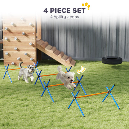 Dog Agility Hurdle Set – 4 Jumps with 3 Adjustable Heights and Carry Bag, Orange – view 4