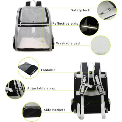 Bubble Window Pet Carrier Backpack – Ventilated Cat &amp; Small Dog Backpack with Removable Mat – view 2