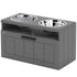 Elevated Dog Bowl Stand with Storage Drawer, 2 Stainless Steel Bowls & Slow Feeder Mat, Gray – view 9