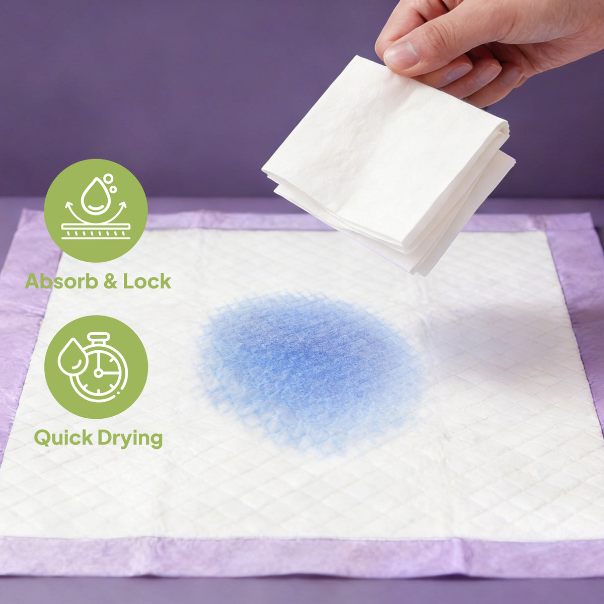 Lavender Scented Dog Training Pads – Leak-Proof Puppy Pee Pads – view 5