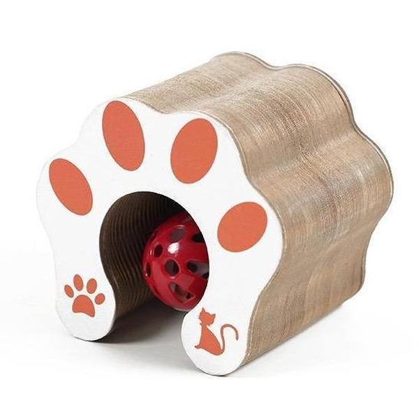 Accordion Cardboard Cat Scratcher – Foldable Wood Grain Scratching Toy for Indoor Cats