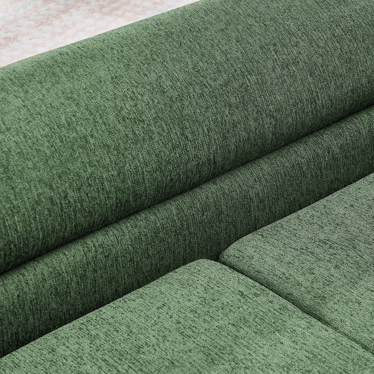 Oversized Linen Dog Sofa – Curved Armrests, Raised Frame, Thick Cushion, for Large Dogs, Olive Green – view 8