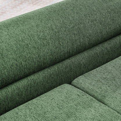 Oversized Linen Dog Sofa – Curved Armrests, Raised Frame, Thick Cushion, for Large Dogs, Olive Green – view 8