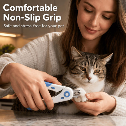 Pet Nail Clippers with Safety Guard for Cats &amp; Small to Medium Pets, Non-Slip Handle, White – view 6