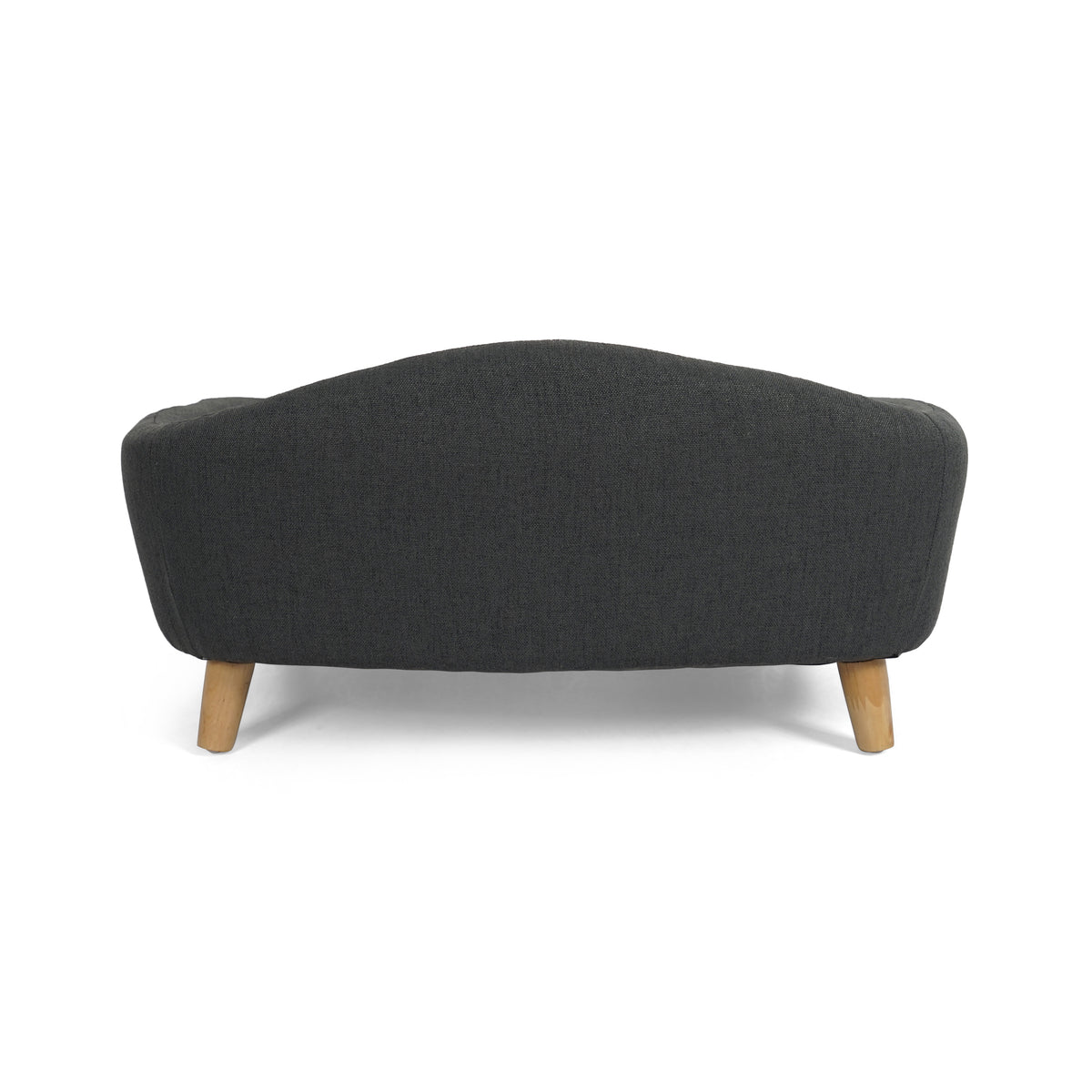 Elevated Small Dog Bed – Fabric Pet Couch with Rubber Wood Legs and Foam Cushion, Dark Gray – view 7