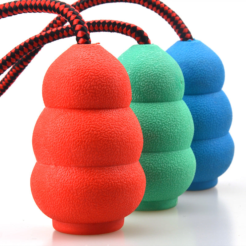 Natural Rubber Pet Toy with Rope, Mixed Colors – Small 3.5 in or Large 4.7 in – view 3
